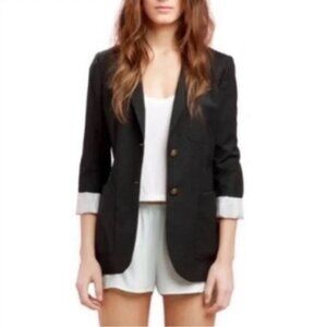Aritzia Talula Exeter Boyfriend Blazer Jacket Preppy 2 Button Lined Minimalist